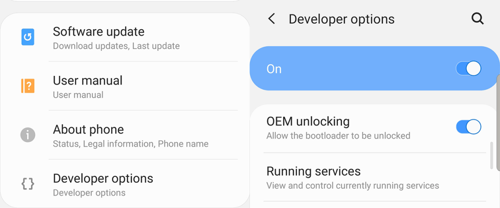 Galaxy S10 OEM unlocking Galaxy S10 OEM unlocking