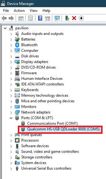 Install Qualcomm HS USB QDLoader 9008 driver