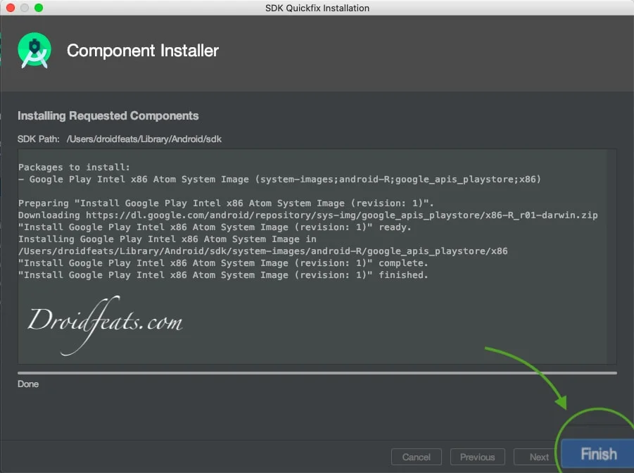 Android Studio component installer