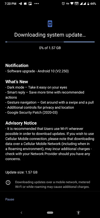 Android 10 for Nokia 7.2